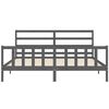 vidaXL Massivholzbett mit Kopfteil Grau 200x200 cm