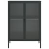 vidaXL Sideboard Schwarz 75x35x105 cm Glas und Stahl