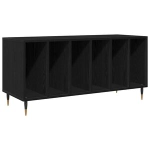 vidaXL Schallplattenschrank Schwarz Eichen-Optik 100 x 38 x 48 cm