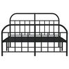 vidaXL Bettgestell mit Kopf- und Fu&szlig;teil Metall Schwarz 140x190 cm