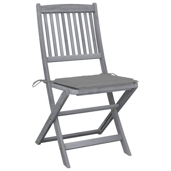 vidaXL Klappbare Gartenst&uuml;hle 2 Stk. mit Kissen Massivholz Akazie