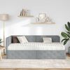 vidaXL Eckbettgestell mit Matratze Hellgrau 90 x 200 cm Stoff