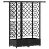 vidaXL Hochbeet mit Rankgitter und Dach Schwarz 124 x 40 x 121 cm PP