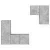 vidaXL 4-tlg. Wohnwand Betongrau Holzwerkstoff