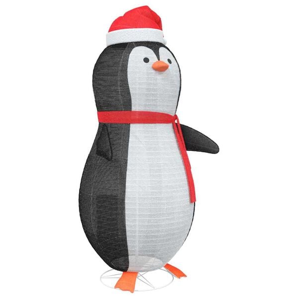 vidaXL Schnee-Pinguin Figur Warmes Weiß 78 x 88 x 180 cm Stoff