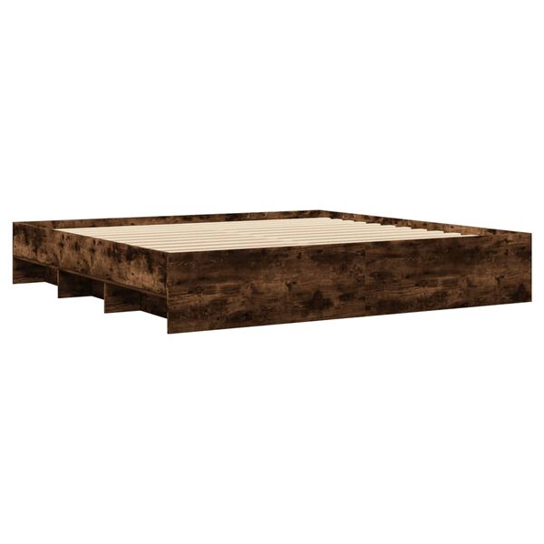 vidaXL Bettgestell ohne Matratze R&auml;uchereiche 180x200 cm Holzwerkstoff