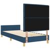 vidaXL Bettgestell mit Kopfteil Blau 100 x 200 cm Stoff