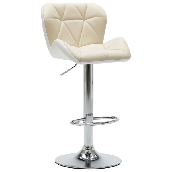 vidaXL Barhocker 2 Stk. Creme Kunstleder