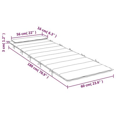 vidaXL Sonnenliegen-Auflage Grün 180x60x3 cm Oxford-Gewebe