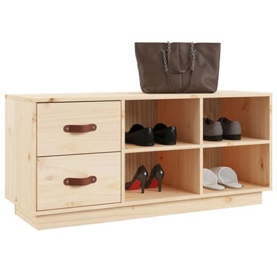 vidaXL Schuhbank 100x34x45 cm Massivholz Kiefer