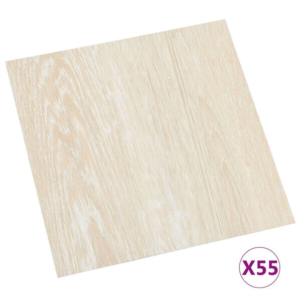 vidaXL Bodenplanken 55 pcs Beige 5,11 m&sup2; PVC