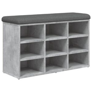 vidaXL Schuhbank Betongrau 82x32x50 cm Holzwerkstoff