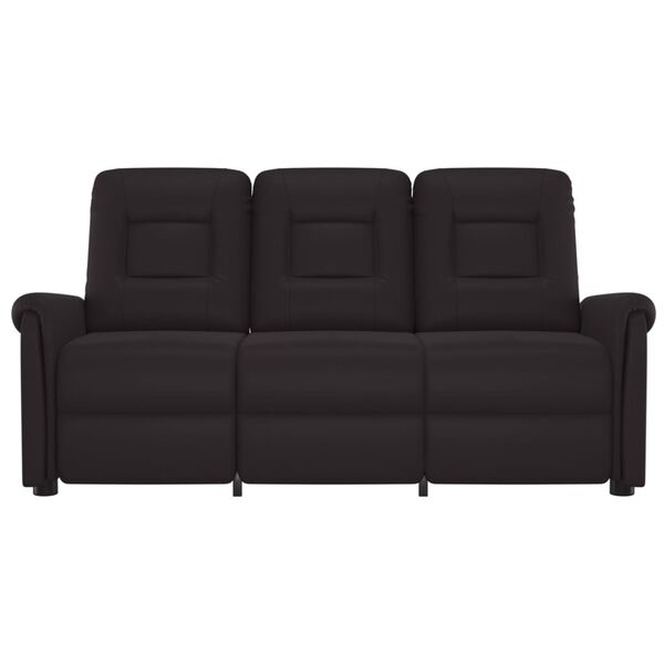 vidaXL 3-Sitzer Massagesessel Schwarz Kunstleder