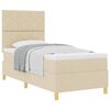 vidaXL Boxspringbett mit Kopfteil Creme 90 x 190 cm Stoff