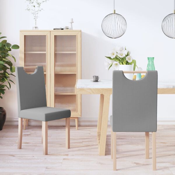 vidaXL Esszimmerst&uuml;hle 2 Stk. Hellgrau Stoff