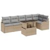 vidaXL Sofa Set 7 stk. Beige Poly Rattan