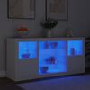vidaXL Sideboard mit LED-Leuchten Wei&szlig; 142,5x37x67 cm