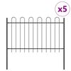 vidaXL Gartenzaun 5 pcs Grau 8,5 x 1,2 m Pulverbeschichteter Stahl
