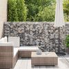 vidaXL Gabionenwand mit Abdeckung Verzinkter Stahl 600&times;50&times;150 cm