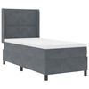 vidaXL Boxspringbett mit Matratze mit LED Dunkelgrau 100 x 200 cm Samt