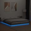 vidaXL Bettgestell mit LED Grau Sonoma 150x200 cm Holzwerkstoff