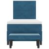 vidaXL Boxspringbett mit Matratze Dunkelblau 100 x 200 cm Samt