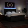 vidaXL Boxspringbett mit Matratze Schwarz 200x200 cm Kunstleder