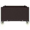 vidaXL Pflanzkasten mit Rollen Braun 100x80x54 cm PP