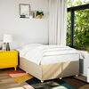 vidaXL Bettgestell ohne Matratze Creme 120x190 cm Stoff