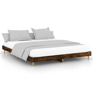 vidaXL Bettgestell ohne Matratze R&auml;uchereiche 200x200 cm Holzwerkstoff