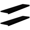 vidaXL Fensterb&auml;nke 2 Stk. Braun-Schwarz 110x30x2 cm Massivholz Eiche