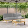 vidaXL Sofa Set mit Kissen Uni 2 pcs Grau Massivholz Akazie