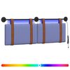 vidaXL H&auml;ngendes Kopfteil Mit LED Licht Jeans blau Antikes PU