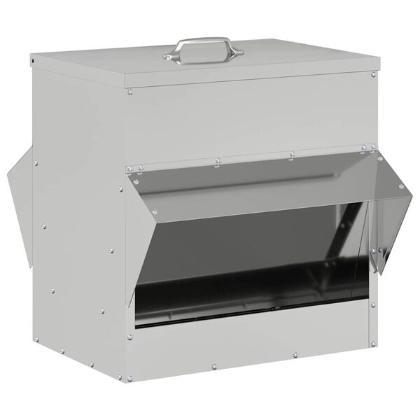 vidaXL H&uuml;hnerf&uuml;tterer Silber 40,5 x 45 x 41 cm Verzinkter Stahl
