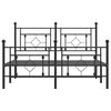vidaXL Bettgestell mit Kopf- und Fu&szlig;teil Metall Schwarz 140x190 cm