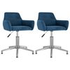 vidaXL Esszimmerst&uuml;hle 2 Stk. Drehbar Blau Samt