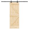 vidaXL Schiebet&uuml;r mit Beschlag 70x210 cm Massivholz Kiefer