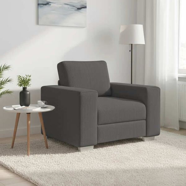 vidaXL Sessel Dunkelgrau 60 cm Cordstoff