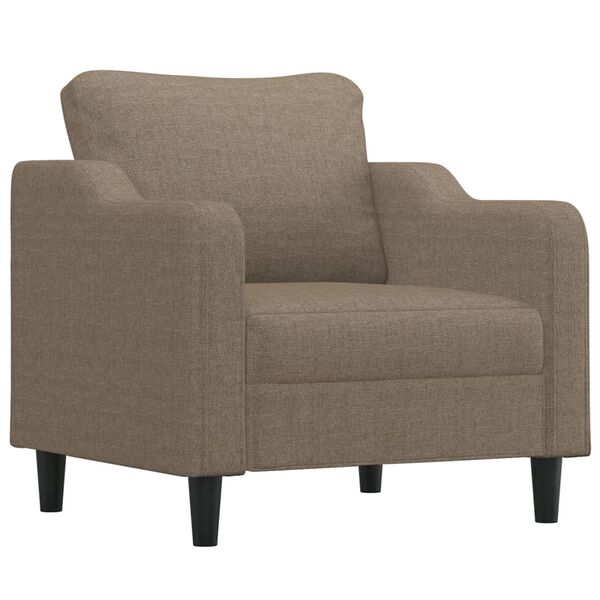 vidaXL Sessel mit Hocker Taupe 60 cm Stoff