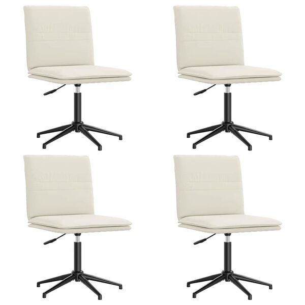 vidaXL Esszimmerst&uuml;hle 4 Stk. Creme Samt