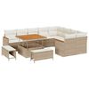 vidaXL Gartensofa-set 12 stk. 9-Sitzanzahl Beige Poly Rattan