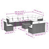 vidaXL 11-tlg. Garten-Sofagarnitur mit Kissen Schwarz Poly Rattan