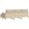 vidaXL 3-Sitzer-Sofa mit Hocker Creme 210 cm Stoff