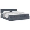 vidaXL Ottoman-Bett mit Matratzen Dunkelgrau 200x200 cm Samt