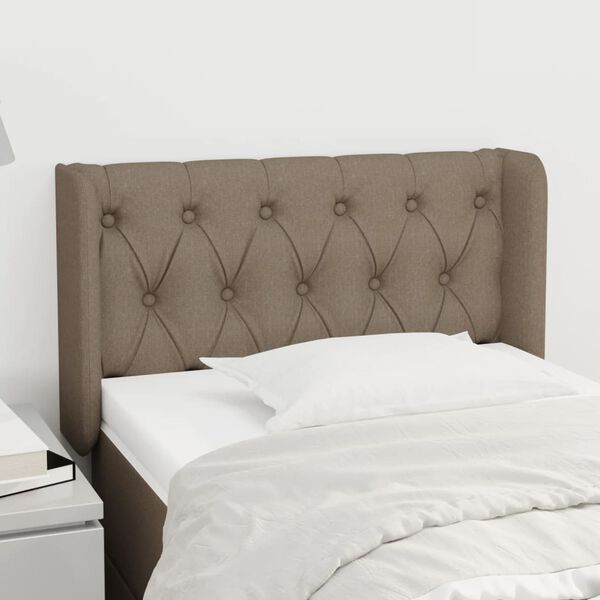vidaXL Kopfteil mit Ohren Taupe 83x16x78/88 cm Stoff