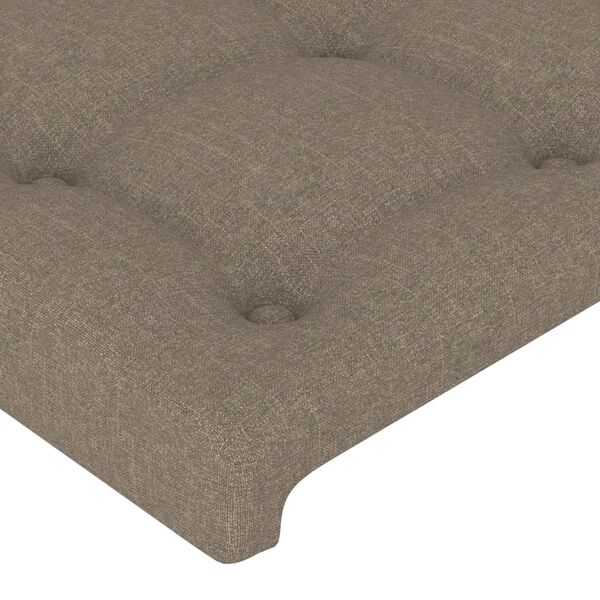 vidaXL Kopfteil Taupe 200 x 5 x 118/128 cm Stoff