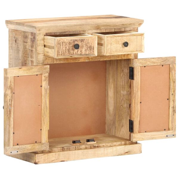 vidaXL Sideboard 65x32x70 cm Mango Massivholz und Naturgeflecht