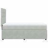 vidaXL Boxspringbett mit Matratze Hellgrau 90x190 cm Samt