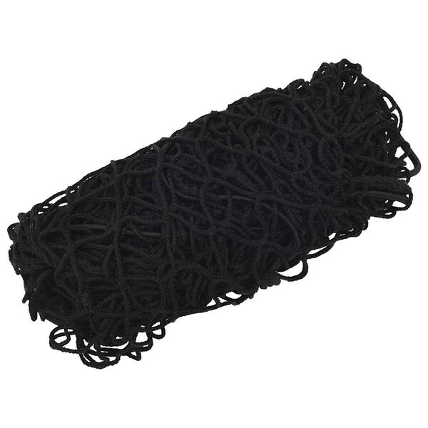 vidaXL Anh&auml;ngernetz mit Gummiseil Schwarz 3x3 m PP