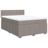 vidaXL Boxspringbett mit Matratze Taupe 160x200 cm Stoff